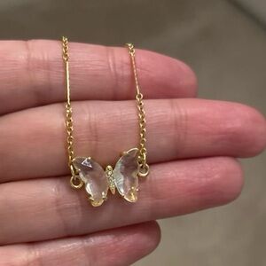 Elegant electric picks Gold Butterfly Pendant Necklace